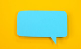 Speech bubble on yellow background