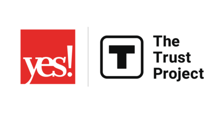 YES! logo and Trust Project logo