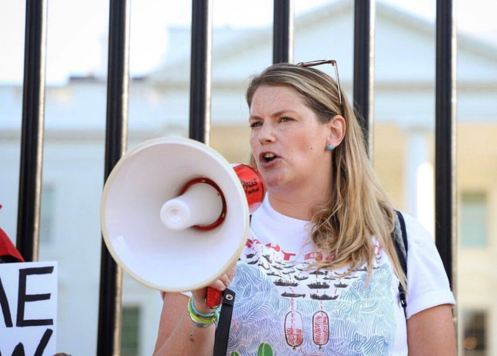 Jamie Blair Williams, protest at White House in Washington DC protesting with O'ahu Water Protectors