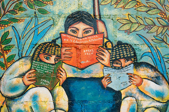Zapatista mural in San Pedro Polhó. Photo by Dario Ribelo.