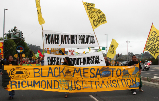 Black mesa marchers in Richmond by Peg Hunter