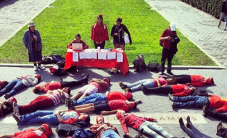 Protest at Columbia University. Photo by Tristin Moone.