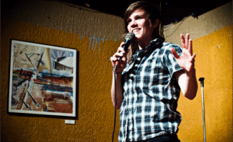 Cameron Esposito does stand up at the Crown Tap Room in Chicago. Photo by Erin Nekervis/Flickr.