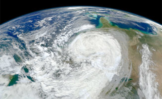 Hurricane Sandy as seen from space.