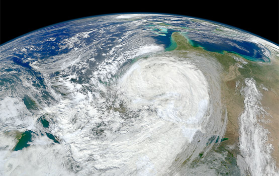 Hurricane Sandy as seen from space.