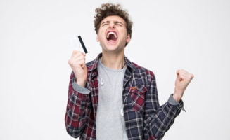 Shouting Man With Credit Card photo from Shutterstock