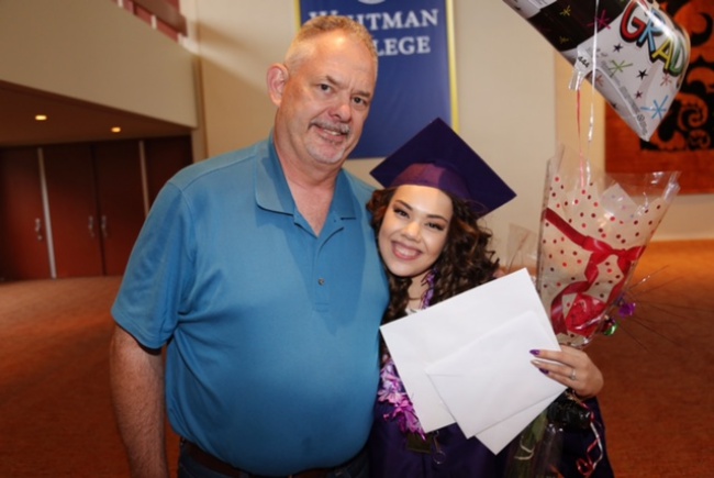 Former Lincoln Alternative High School Principal Jim Sporleder and Kelsey Sisavath. Photo courtesy of Jim Sporleder.