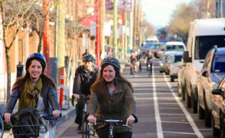 Cyclists in Vancouver.