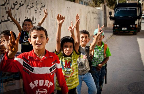Palestinian Boys photo by Omar Chatriwala