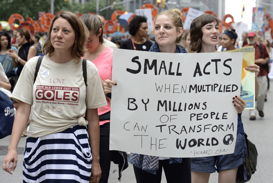 At the People's Climate March in New York City. Photo by Stephen D. Melkisethian / Flickr.