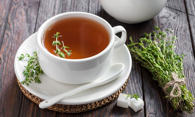 Thyme tea photo from Shutterstock.