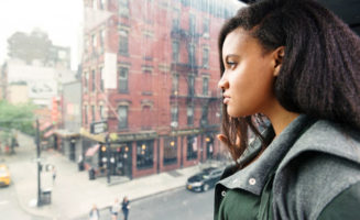 Woman on Train photo by Lorraine Boogich