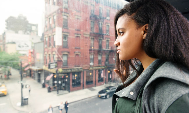 Woman on Train photo by Lorraine Boogich