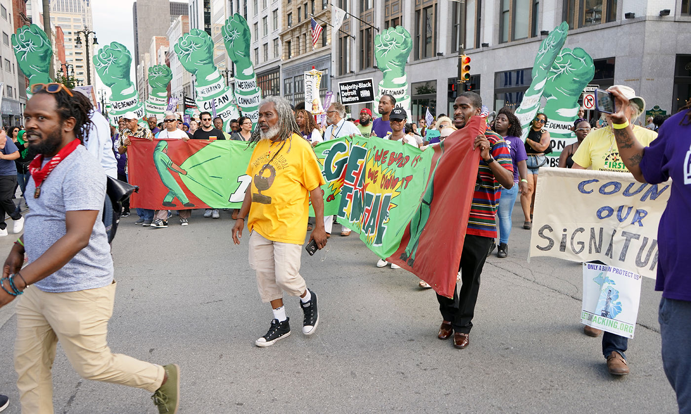 frontline-detroit-rally-1.jpg Thousands of people took to the streets of Detroit at the Frontline Detroit March and Rally on July 30, ahead of the Democratic presidential debate. Photo from The Aadizookaan