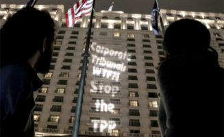 Light Projection about TPP. Photo by Jerrick Romero / Backbone Campaign.