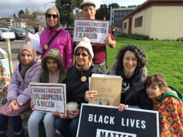 Anti-Islamophobia canvassers from Jewish Voice for Peace work their way through Oakland