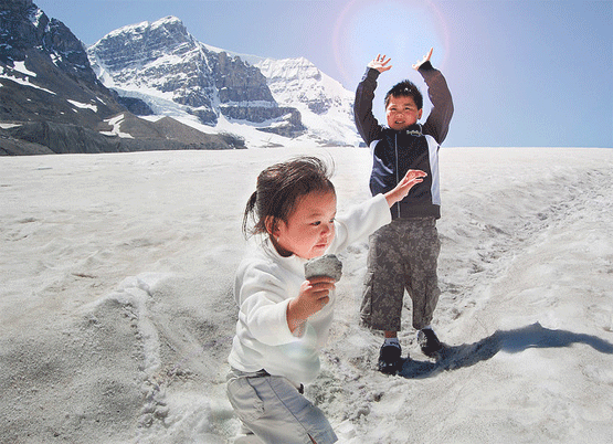 Kids in Ice Field photo by John Corvera