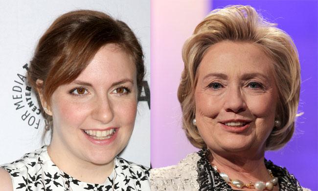 Lena Dunham and Hillary Clinton