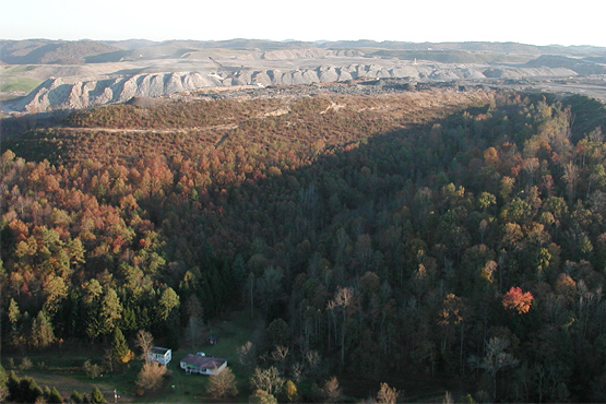 Hobet mountaintop removal mine. Photo by Vivian Stockman.