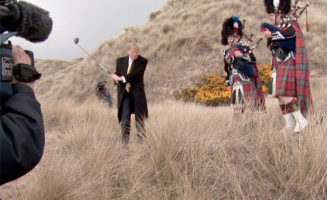 Donald Trump golfs