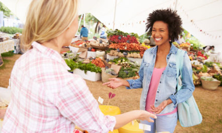 Women at Farmers Market photo from Shutterstock